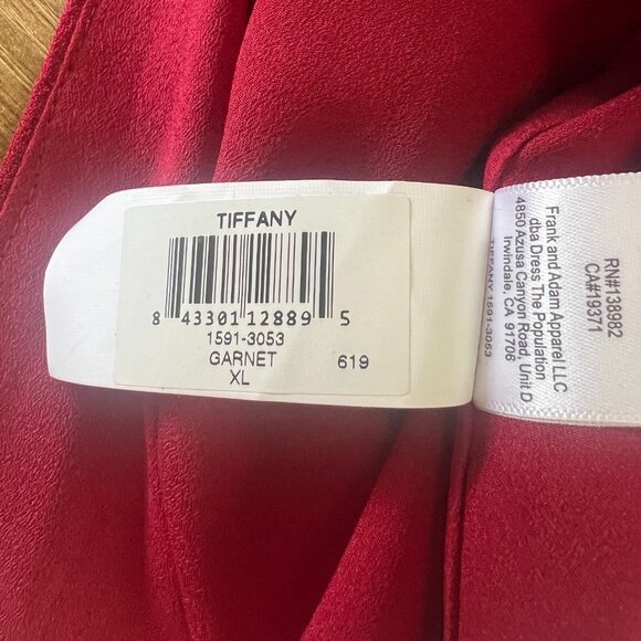 Dress The Population Tiffany One-Shoulder Midi Dress Garnet Red Size XL NWT - Picture 11 of 16